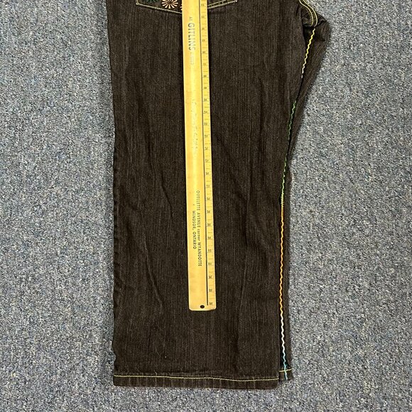 Brooklyn Xpress Dark Wash Embroidered Baggy Wide Skate Jeans Sz 34 - Picture 12 of 12